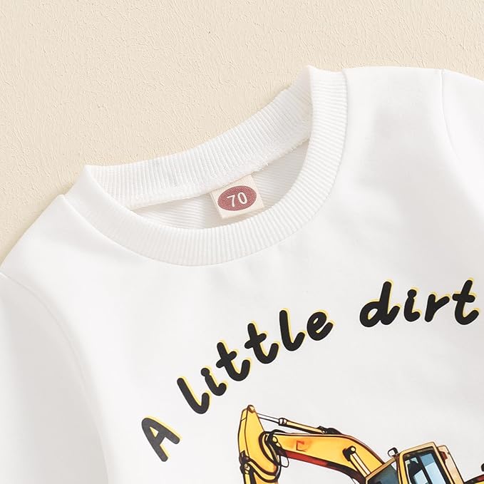 Toddler Baby Boy Fall Winter Outfits Tractor Print Long Sleeve Sweatshirt Pants Set Kids Sweatsuit Clothes