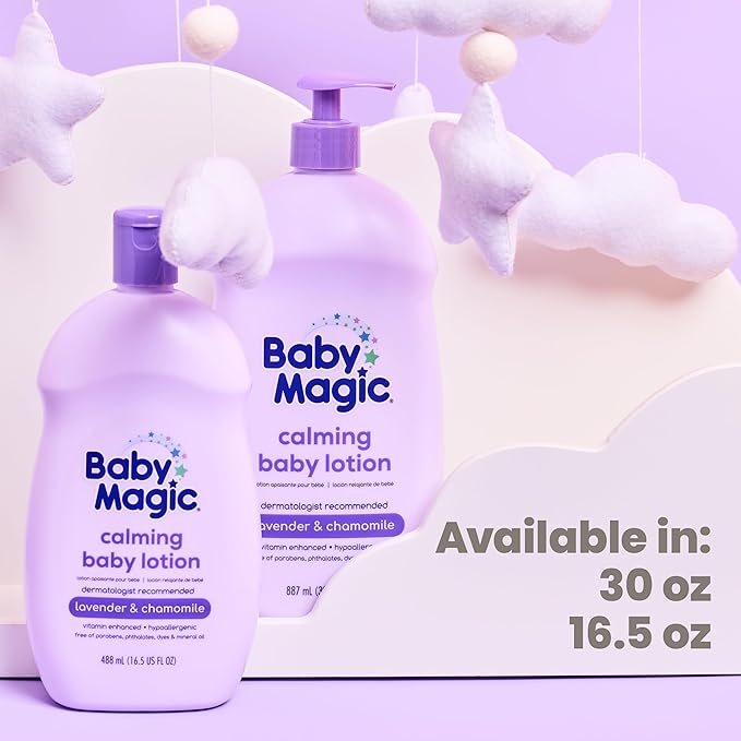 Baby Magic Calming Lotion | Helps Comfort and Relax Before Bedtime | Lavender & Chamomile | 16.5 fl oz. (6 Pack)