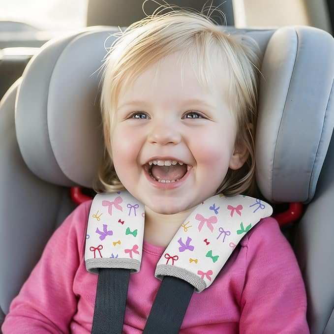 Seat Belt Cover Pad for Baby, Soft Seatbelt Cushion Covers for Kids 2Pcs Car Seat Strap Shoulder Pads for All Car Seats, Stroller, High Chair