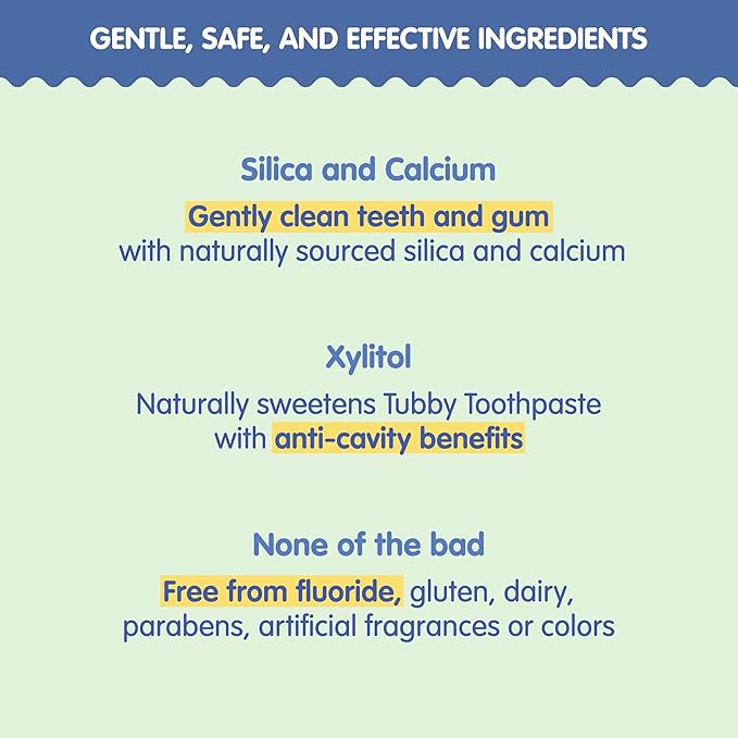 Tubby Todd Fluoride Free Kids Toothpaste - Made with Xylitol - Safe Toothpaste for Baby, Toddler, Infant & Children - 4oz, 2 Pack - Watermelon Flavor