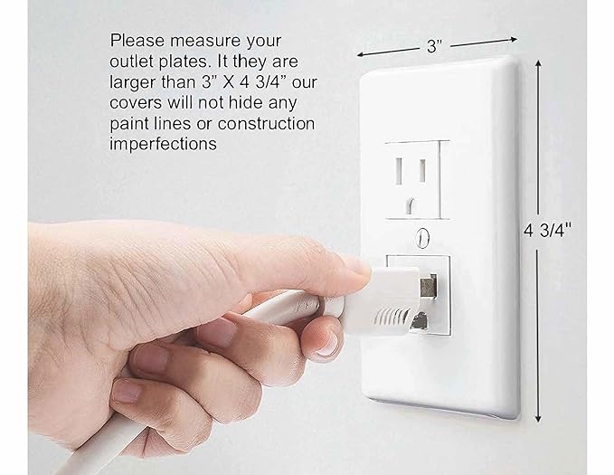 6-Pack Safety Innovations Self-Closing Outlet Covers (For Center Screw Outlets Only) - Measures 3"Wide x 4.75"High-An Alternative To Wall Socket Plugs for Child Proofing Outlets, (1-Screw), (White)