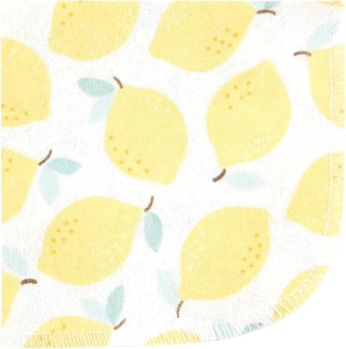Hudson Baby Unisex Baby Flannel Cotton Washcloths, Lemon Daisy 10 Pack, One Size