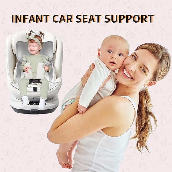 Infant Car Seat Insert, Newborn Car Seat Insert and Head Support Pillow Compatible with Doona Car Seat Strollers, Stroller Cushion, Impact Protection (Gray)