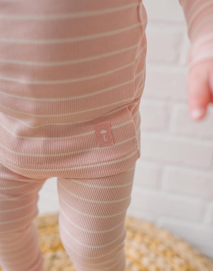 moimoln Stripe Pajamas Set 12M-8Y Ribbed Unisex Baby & Toddler, Soft Viscose, Snug-Fit, Everyday Sleepwear