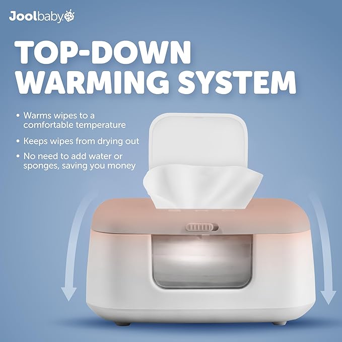 Jool Baby TinyBums Baby Wipe Warmer & Dispenser with LED Changing Light & On/Off Switch (Gray)