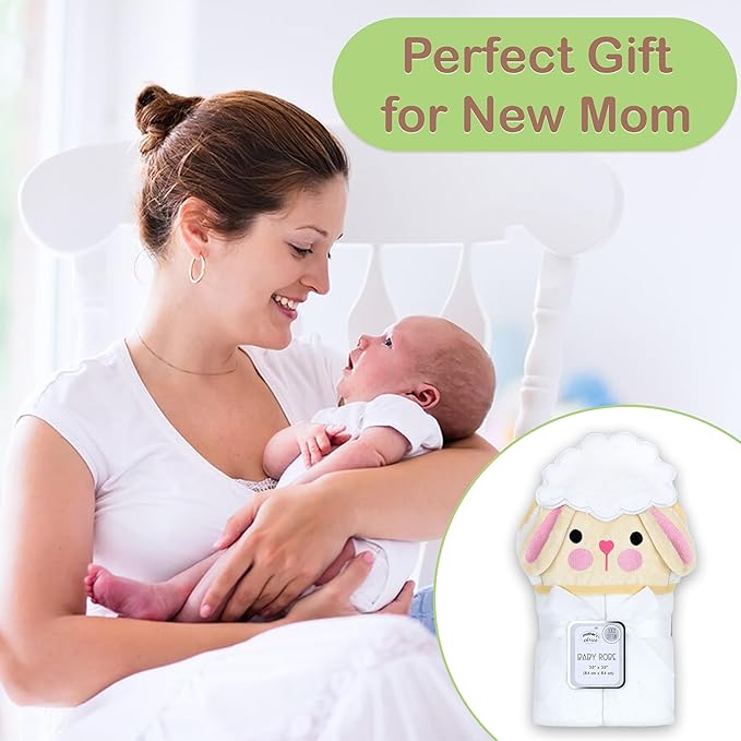 Mother's Choice Baby Towels for Newborn Organic Hooded Design, Large Size Cotton Toddler Towels, Ultra-Soft & Absorbent Bath Towel for Newborns, Infants, Toddlers, Boys & Girls with Animal Hood