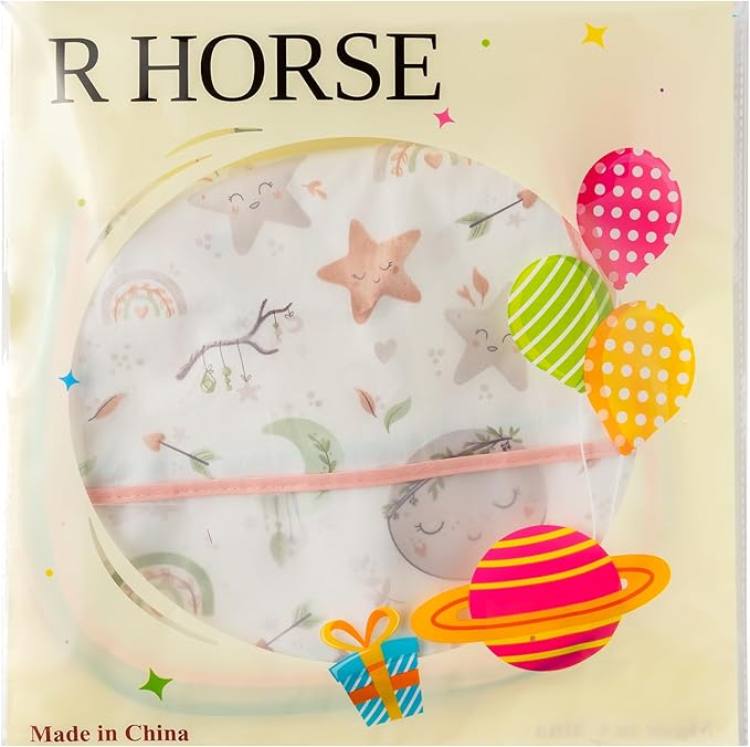 R HORSE 5Pcs Baby Bibs Set Toddler Bibs with Crumb Catcher Pocket & Snap Button Waterproof Baby Feeding Bibs for 6-24 Months