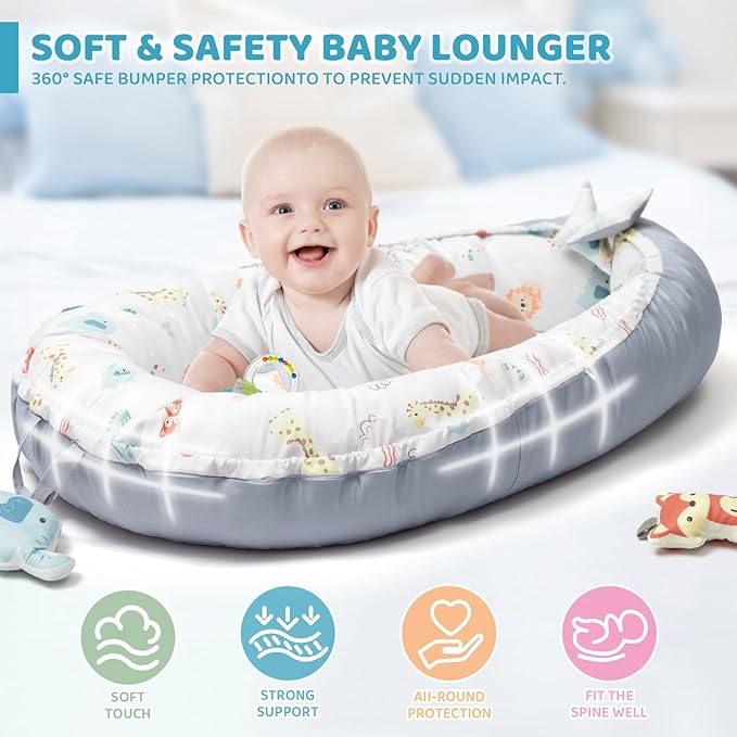 Baby Play Mat, 7-in-1 Infant Gym Mat for Sensory and Motor Development, Washable & Portable Newborn Tummy Time Activity Mat for Home & Travel, Babies Gift for 0-3-6-9-12-18 Months