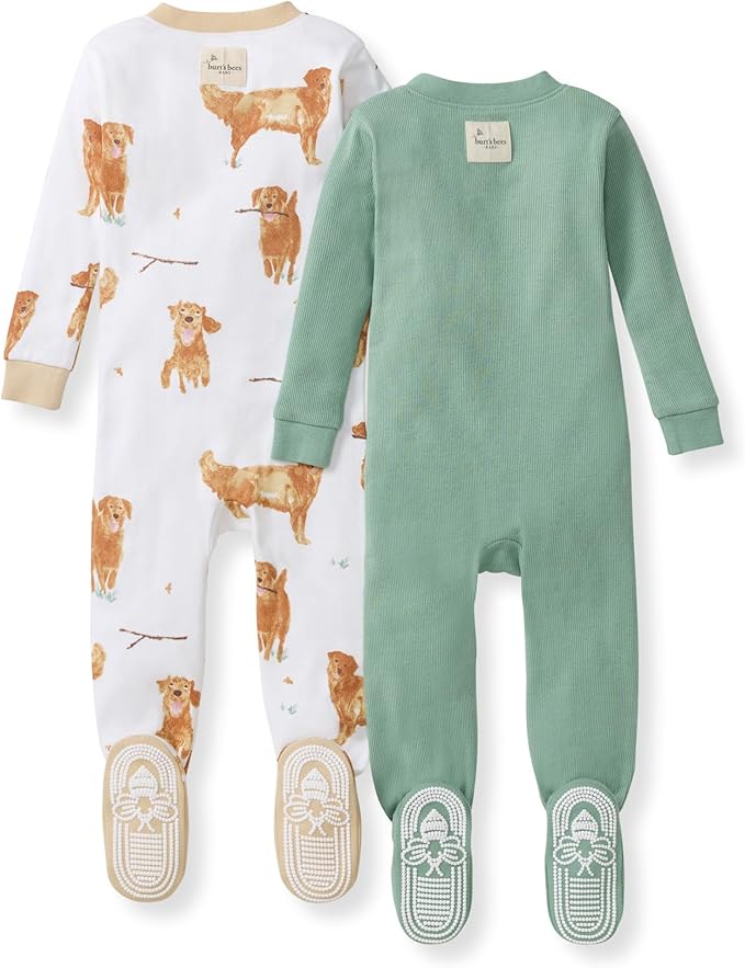 Burt's Bees Baby baby-boys Sleeper Pjs, 100% Organic Cotton, One-piece Footie, Zip Up Jumpsuit, Snug Fit Pajamas