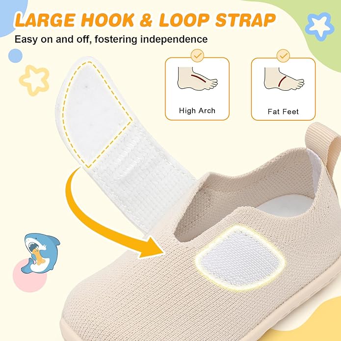 L-RUN Baby Shoes Boys Girls First Walking Shoes Infant Sneakers Toddler Crib Shoes Lightweight Breathable Non-Slip Soles