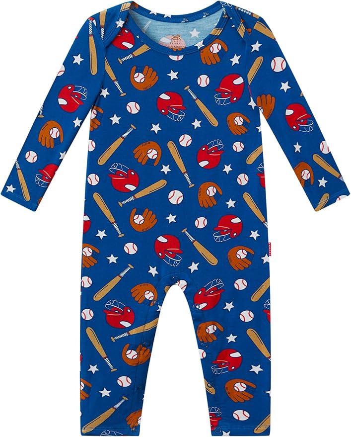 Baby Boy and Girl Romper Long Sleeve Jumpsuit One-Piece Footless Pajamas, Viscose Made from Bamboo