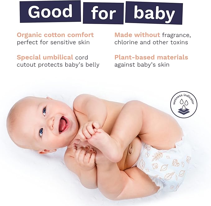 Pura Sensitive Skin Try Me Pack Baby Diapers Trial Pack, Size 1 (4–11 lbs), Totally Chlorine Free, Wetness Indicator, Soft & Gentle, Overnight, Hypoallergenic, Plant-Based 3- Diaper Trial Pack