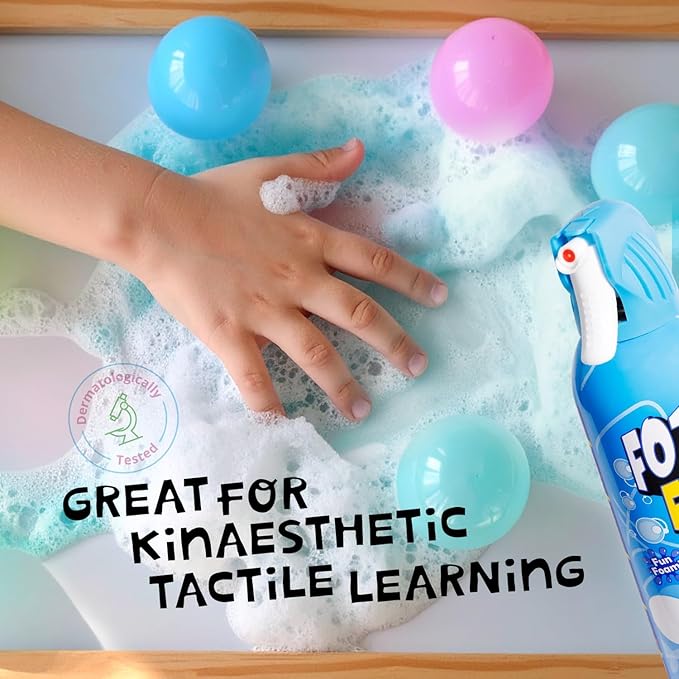 FOZZI'S Brilliant Blue Bath Foam Soap for Kids (3 Pack) - Fun Aerosol Spray - Fluffy Bubble Soap for Playtime - Gentle Cleanser Foaming Body Wash - Safe Bath Fun for Everyday Wash