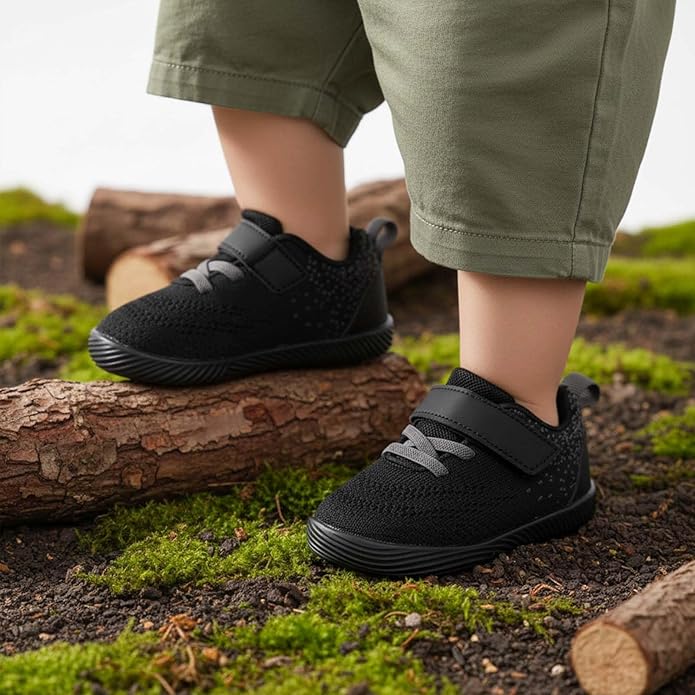 MORENDL Toddler Sneakers Baby Boys & Girls Barefoot Shoes Lightweight Breathable Walking Running Tennis Athletic Sport Shoes