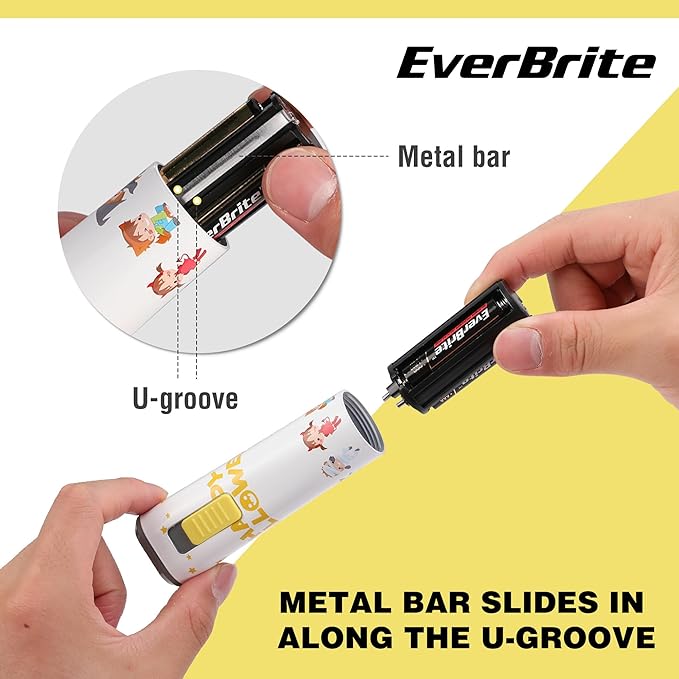 EverBrite Halloween Flashlights Halloween Gifts, Small LED Flash Light Handheld Torch with Lanyard 3AAA Battery Included, 1 Pack-White