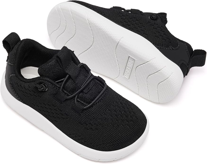 MORENDL Wide Toddler Shoes Baby Walking Shoes Girls Boys Zero Drop Minimalist Sneakers Slip On Tennis Shoe Breathable Naturally Flexible