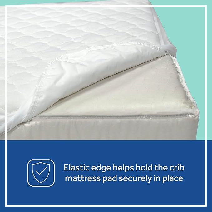 Sealy Baby 6-Pack Fitted Waterproof Infant Crib Mattress Protector Pad and Toddler Bed Cover, Durable and Comfortable Topper, Machine Washable and Dryer Friendly, 52” x 28”- White
