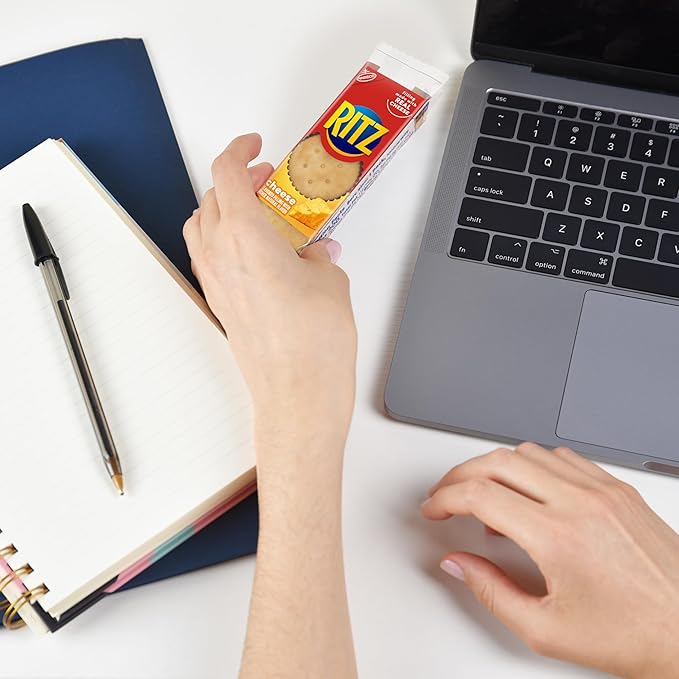 RITZ Cheese Sandwich Crackers, Lunch Snacks, 48 Snack Packs (6 Boxes, 6 Crackers Per Pack)