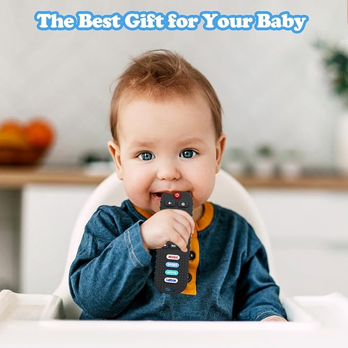 Baby Teether Toys - TV Remote Control Shape Silicone Toddler Teething Toys for Babies 6-12 Months
