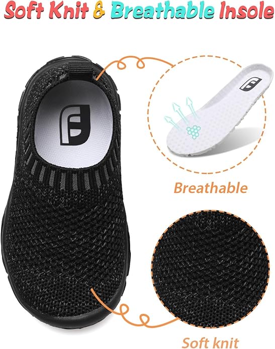 JOINFREE Toddler Boys Girls Sneaker Slip On Shoes Kids Lightweight Breathable Walking Shoes