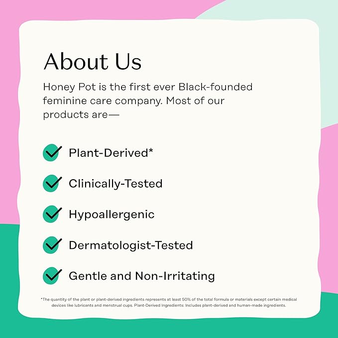 The Honey Pot Company - Herbal Sanitary Pads for Women - Heavy Flow Overnight w/Wings - Infused w/Essential Oils for Cooling Effect & Organic Cotton Cover - Feminine Care - 16 ct