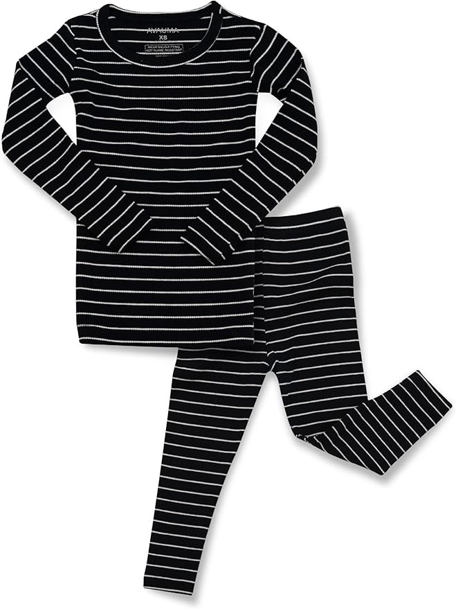 AVAUMA Stripe Pattern Baby Boys Girls Pajama Set Kids Toddler Snug fit Ribbed Sleepwear pjs for Daily Life Style