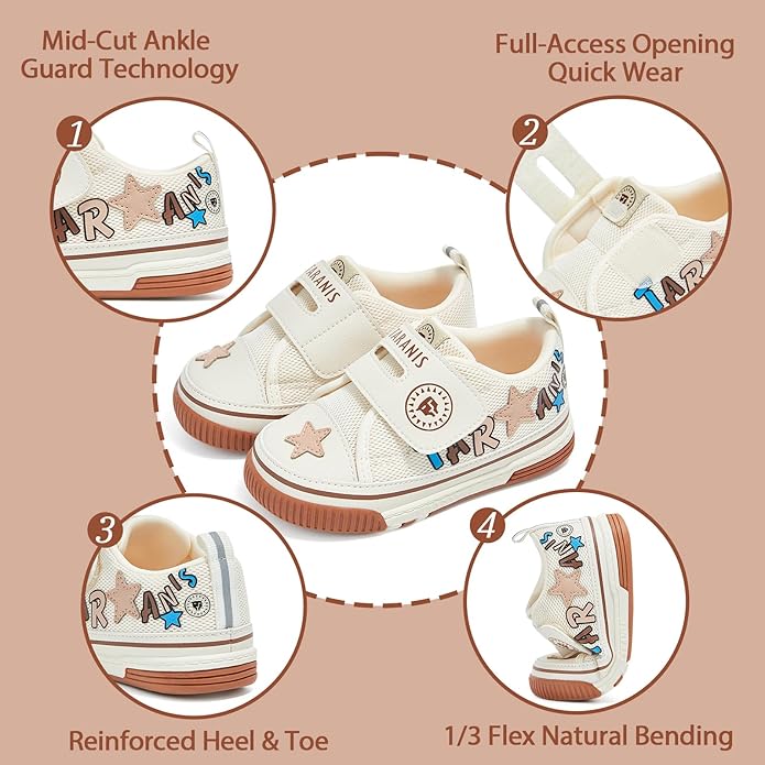 TARANIS Baby Squeaky Shoes Walking Sneakers with On/Off Squeaker Switch Non-Slip First Walkers Soft Rubber Toe Breathable Mesh