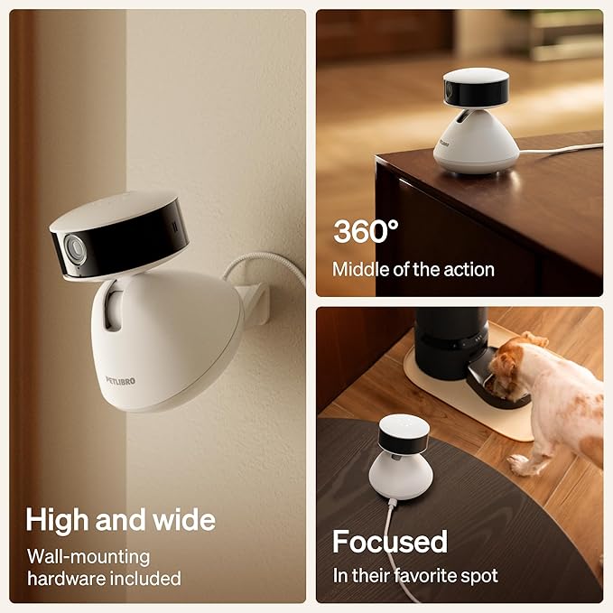 PETLIBRO AI Dog Camera Pet Camera Indoor with Phone App [Multi-Pet Recognition, Daily Activity Analysis & Smart Summaries] Cat Cam 360° View, 1080P Dog Cam Night Vision, 2-Way Audio Home Camera WiFi