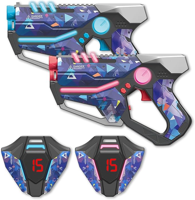 Laser Tag Guns Set of 2, Multiplayer Lazer Tag Game for Kids Ages 8 9 10 11 12+ Boys & Girls, Indoor Outdoor Family Game, Birthday Gift for Teens & Adults