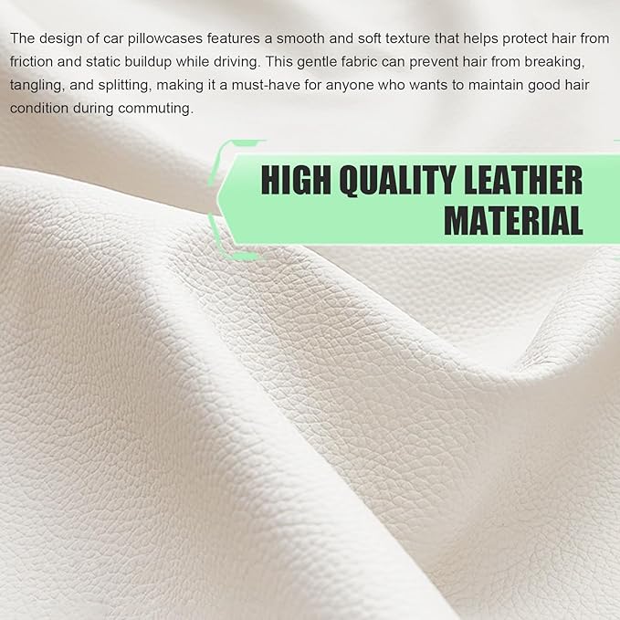Shakas 2 PCS Cars Headrest Covers, Full Wrap-around Non-marking Fit Anti-scratch Protector, Waterproof Leather Portable Reusable Elastic Dust Cover, for Most Cars Seat Headrest Accessories (Beige #S)