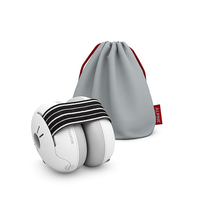 Alpine Muffy Baby Ear Protection for Babies and Toddlers up to 36 Months - CE & ANSI Certified - Noise Reduction Earmuffs - Comfortable Baby Headphones Against Hearing Damage & Improves Sleep - Black