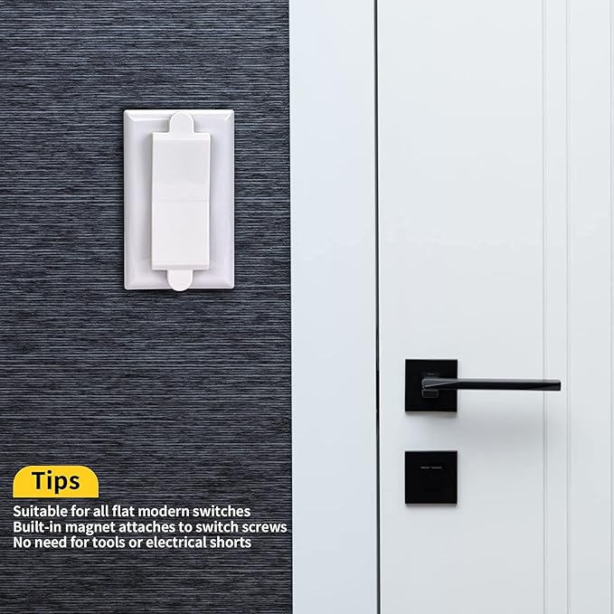 Magnetic Light Switch Guard Cover- PSZEZNZ Light Switch Outlet Covers for Flat Modern Wall Switches-Child Safety Protection(White,4 Piece)