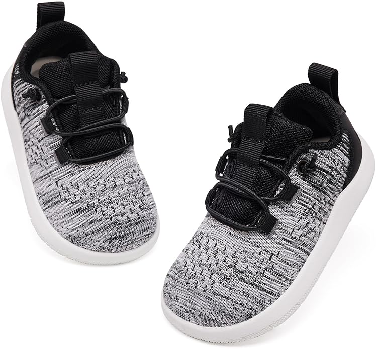 MORENDL Wide Toddler Shoes Baby Walking Shoes Girls Boys Zero Drop Minimalist Sneakers Slip On Tennis Shoe Breathable Naturally Flexible