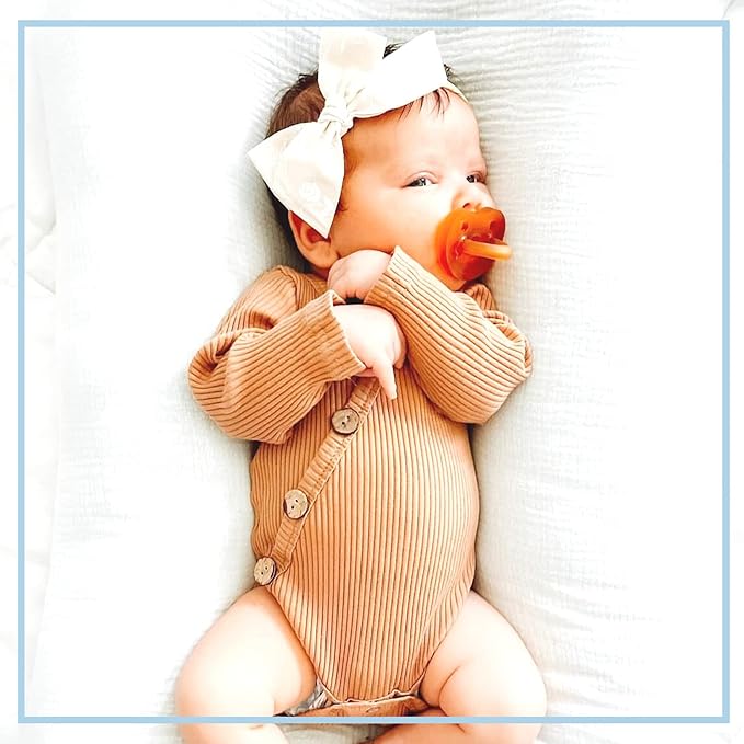 Simply Rubber Pacifiers - Preemie - Shorter Nipple (Less Gagging) - Small Newborn (0-6 mos) - Breastfed Babies - Rounded Nipple - 100% Natural Rubber - Easy to Clean - One-Piece Design
