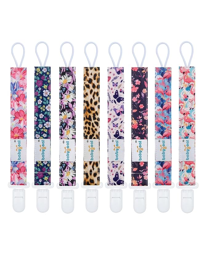 babygoal Flower Pacifier Clips 8 Pack 8PS51-B