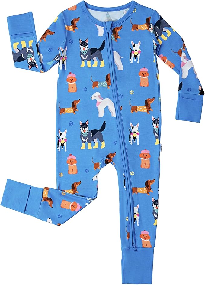 Baby Zippered Rompers Newborn Pajamas Sleepers Long Sleeve Jumpsuits Infant Zipper Romper-Viscose from Bamboo