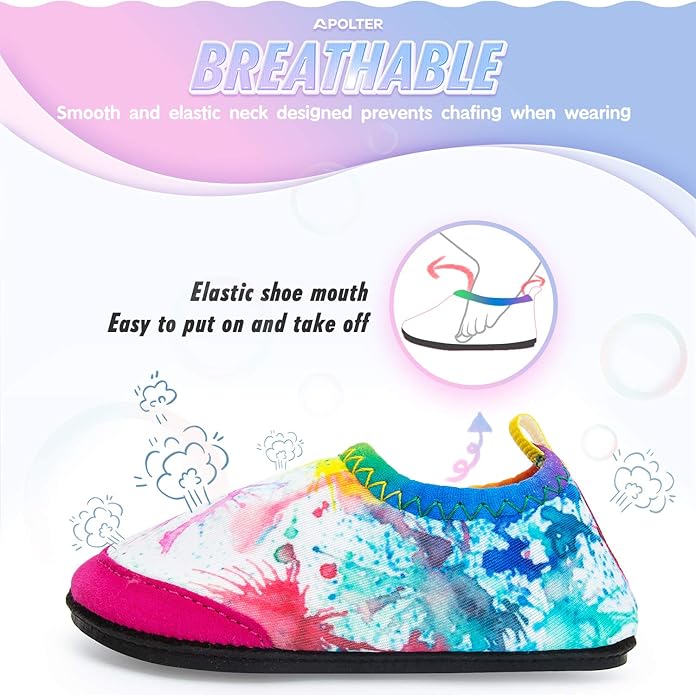 Baby Boys and Girls Swim Water Shoes Barefoot Aqua Socks Non-Slip for Beach Pool Toddler Kids