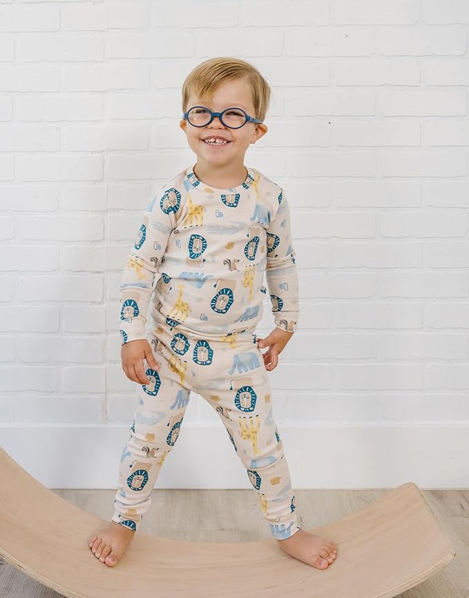 moimoln Sibling Matching 6M-8Y Soft Warm Cotton Modal Character Long Sleeve Snug-Fit Pajama Long Sleeve Sleepwear Daily