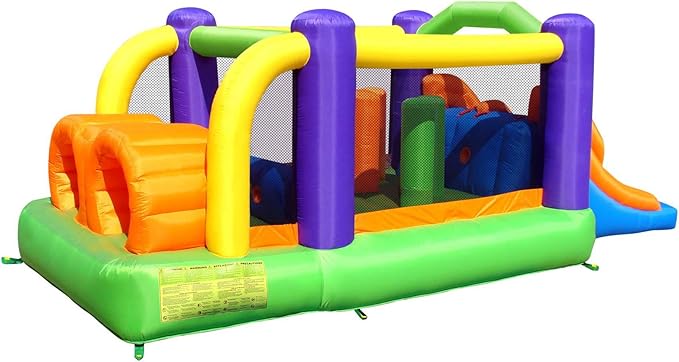 Bounceland Pro Racer Obstacle Bounce House with Dual Slides [Blower NOT Included], Bounce, Climb, Slide All in One, 19 ft x 9 ft x 7 ft H, Great for Big Party, Fun Racing Game for Teams