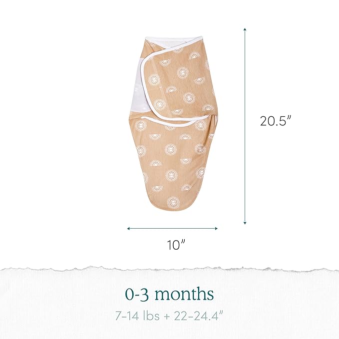 aden + anais Easy Swaddle Wrap, Newborn Wearable Swaddle Blanket, Adjustable Fasteners, 100% Cotton, 3 Pack, 0-3 Months, Spring Flower