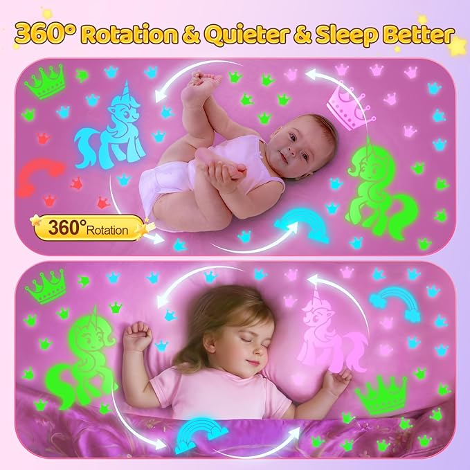 COOLNIGHT Unicorn Night Light Star Projector for Kids, 3 Films+93 Colors Kids Projector Night Light,360° Rotating All Night, Remote+Dimmable+Timer,3 Year Old Girl Gifts,4 Year Old Girl Birthday Gifts