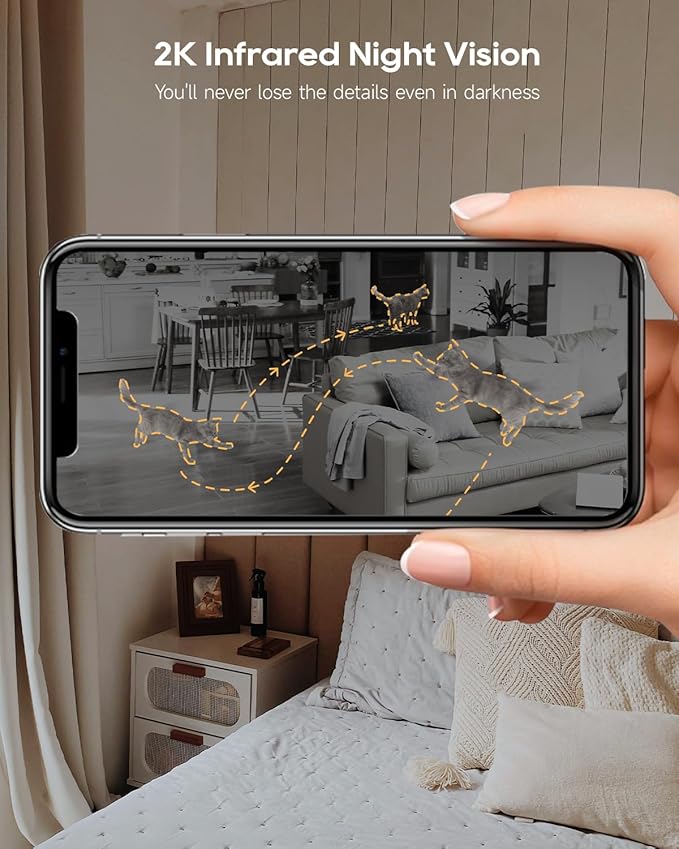 DREAME Pet Dog Camera, 2K 3MP Indoor Security Camera Motion Detection, 5G/2.4G Dual-Band Wi-Fi, Physical Privacy Mode, Night Vision, 2-Way Audio, Cloud & SD Card Storage, Works with Alexa & Google