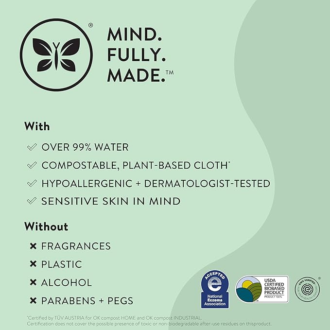 The Honest Company Hypoallergenic Multi-Use Baby Wipes for Sensitive Skin Baby Pattern Play 288 Count