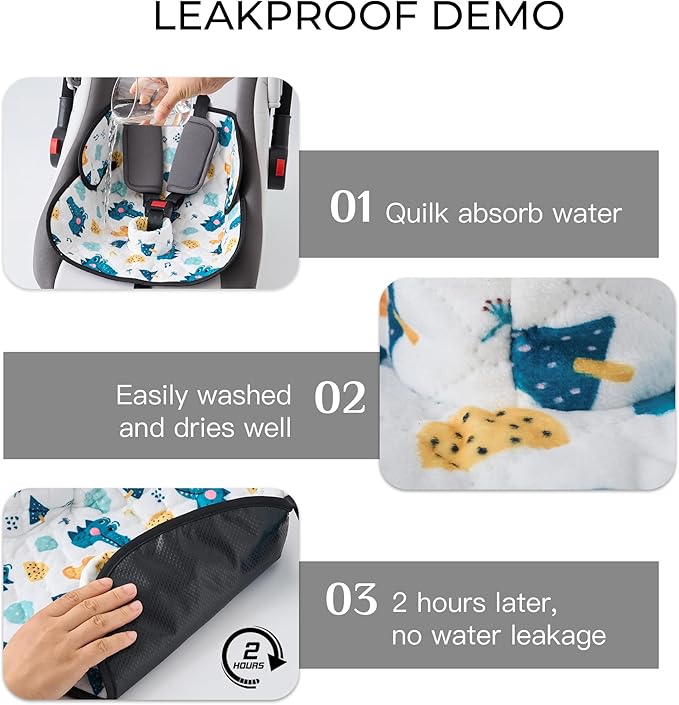 2 Pack Waterproof Piddle Pads Carseat Potty Training Car Seat Protector Waterproof Car Seat Liner Cover to Prevent Pee