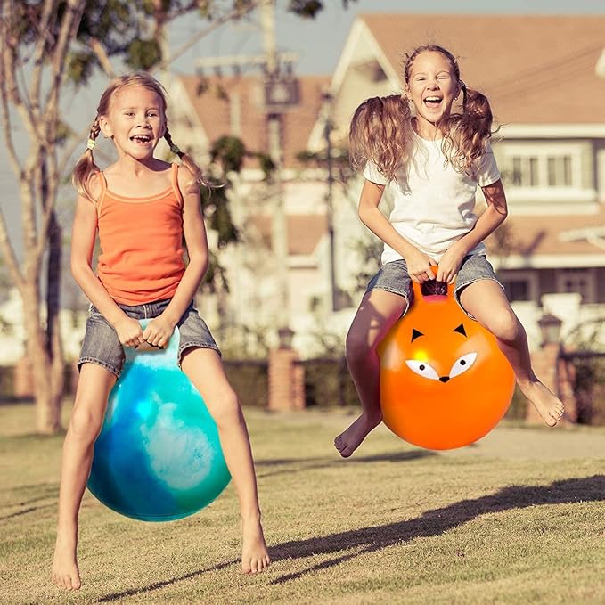 U&C Planet Hopper Ball 18 inches Bouncy Ball with Handle for Kids Age 3-6 Hoppity Hop Sit and Bounce Jumping Hopping with Pump and Gift Box Great Gift for Birthday Christmas, Clouds