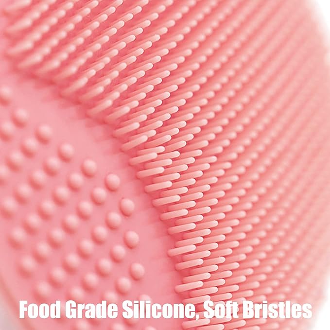 Silicone Facial Cleansing Brush - Face Scrubber & Exfoliator for Deep Cleaning, Blackhead & Acne Pore Care