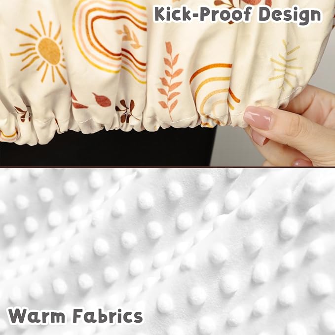 TANOFAR Car Seat Cover Baby, Winter Carseat Cover for Newborn, Infant Car Seat Cover with Windproof and Kick-Proof, Super Warm Plush Fleece Baby Carrier Cover for Infant Boys Girls (Rainbow)