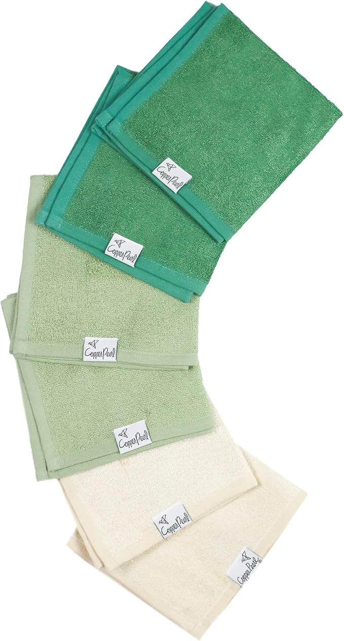 Copper Pearl 6 Ultra Soft Baby Bath Washcloths Premium Large Soft Haven 11" x 11" Towels