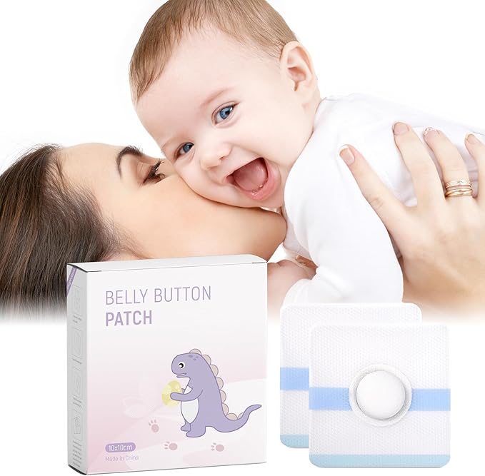 Baby Belly Navel Patches, Waterproof Cotton Pads for Baby Belly Button Hernia, Infant Umbilical Hernia Patch, Belly Button Patch for Baby Newborn, 10×10cm, 10 Pcs