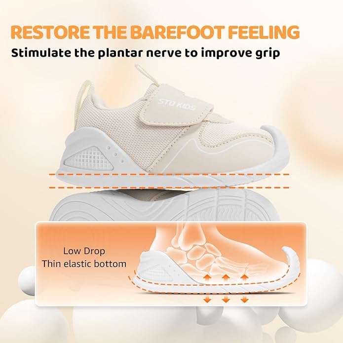 Baby Barefoot First Walking Shoes with Wide Toe Box Orthopedic Toddler Shoes for 6 12 18 24 Months